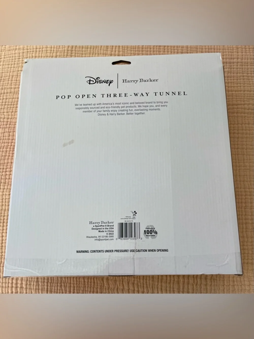 Disney Mickey Mouse Pop Open Three Way Cat Tunnel Play Toy Mat Harry Barker New